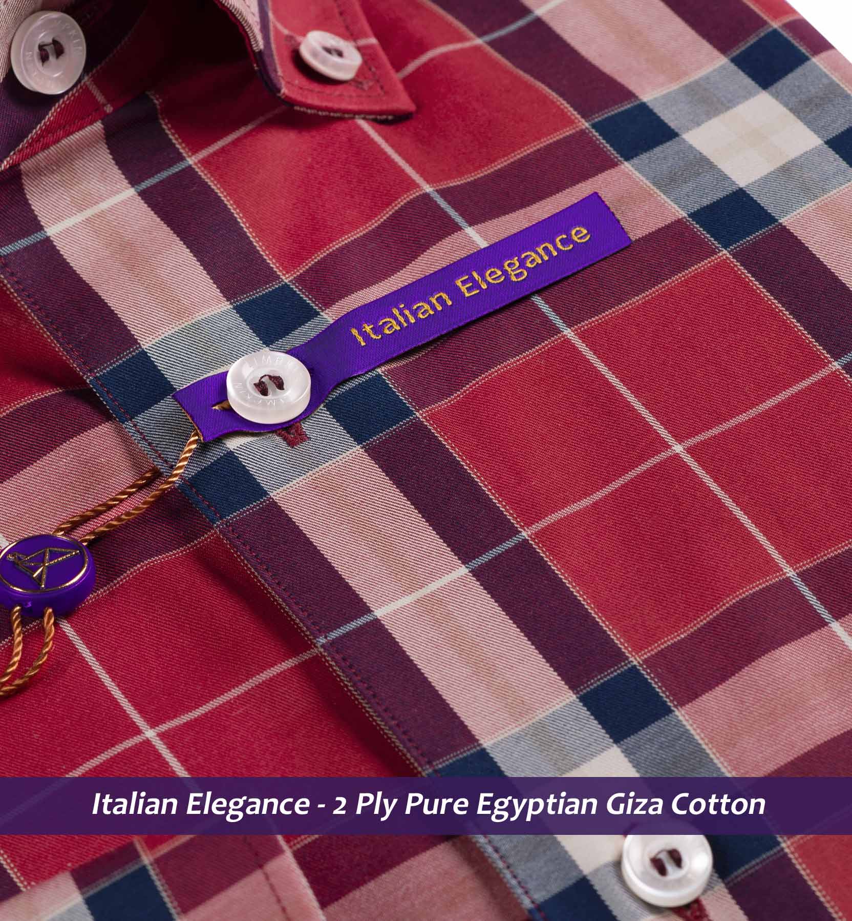 Houston- Rosewood Burgundy & Navy Check