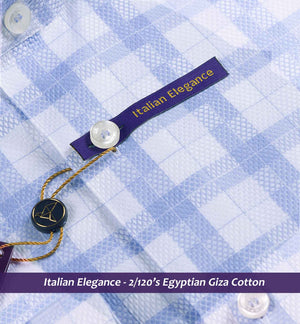 Huesca- Azure Blue & White Check