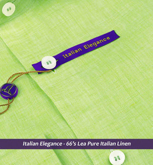 Cardiff- Lime Green Solid Linen- 66's Lea Pure Italian Linen