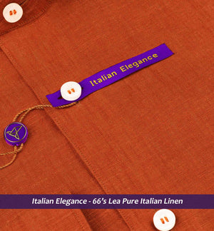 Nikiti- Marmalade Orange Solid Linen- 66's Lea Pure Italian Linen