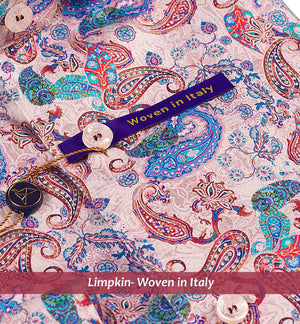 Palermo- Burgundy & Teal Paisley Print