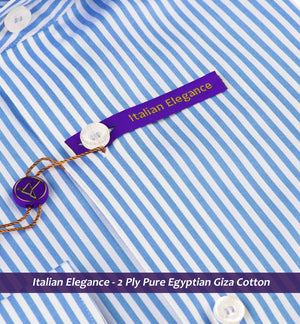 Stockholm- Azure Blue & White Stripe