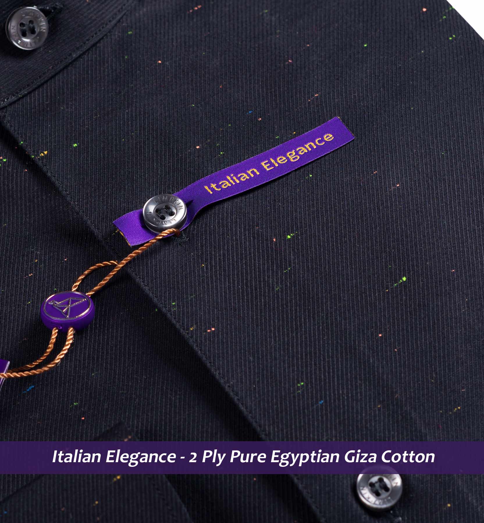 Trieste- Black Twill- Mandarin Collar