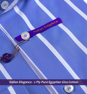 Manhattan- Cobalt Blue & White Magical Stripe