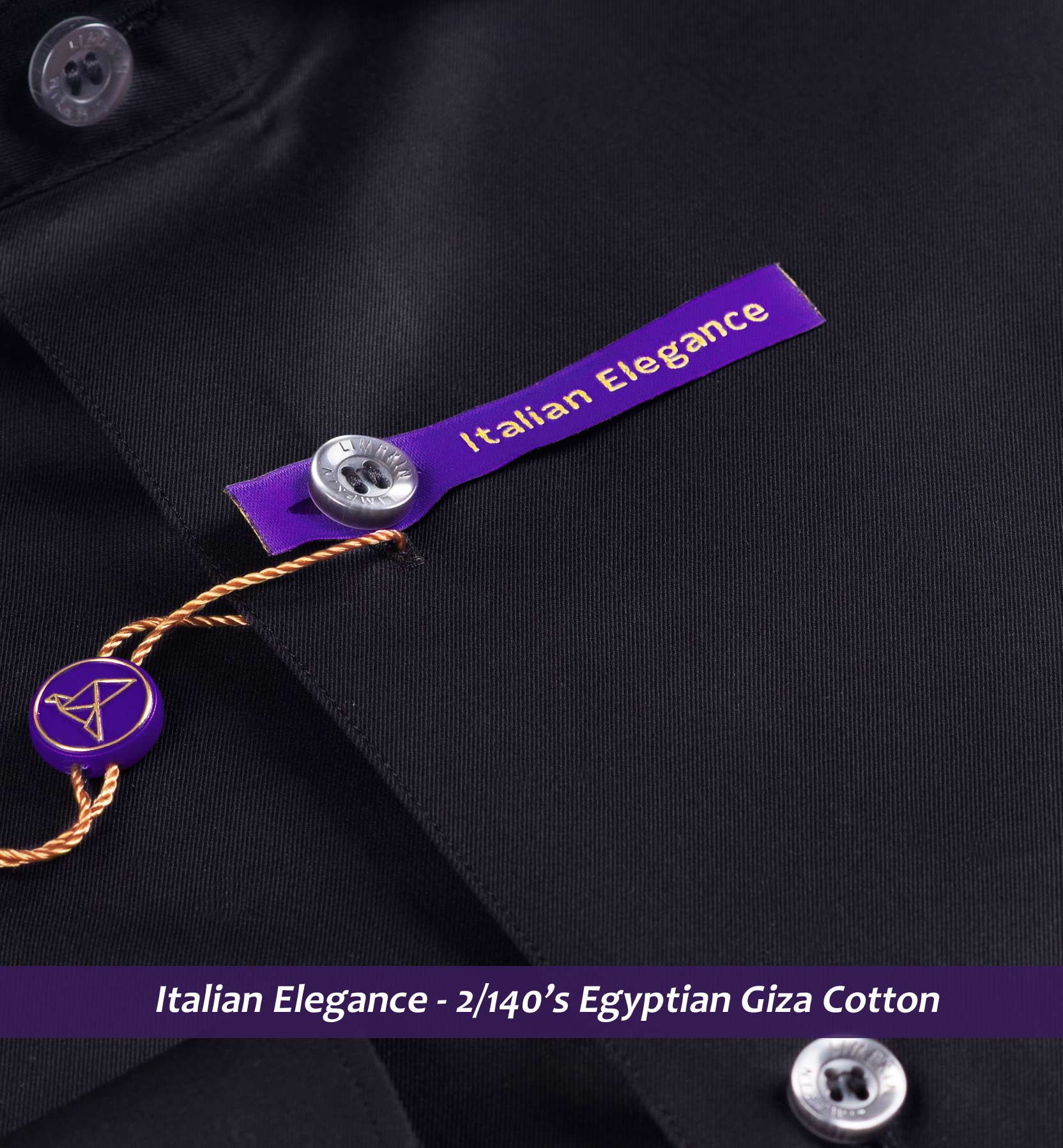 Ascona- Best Formal Black- 2/140 Egyptian Giza Cotton