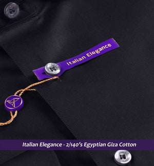 Ascona- Best Formal Black- 2/140 Egyptian Giza Cotton