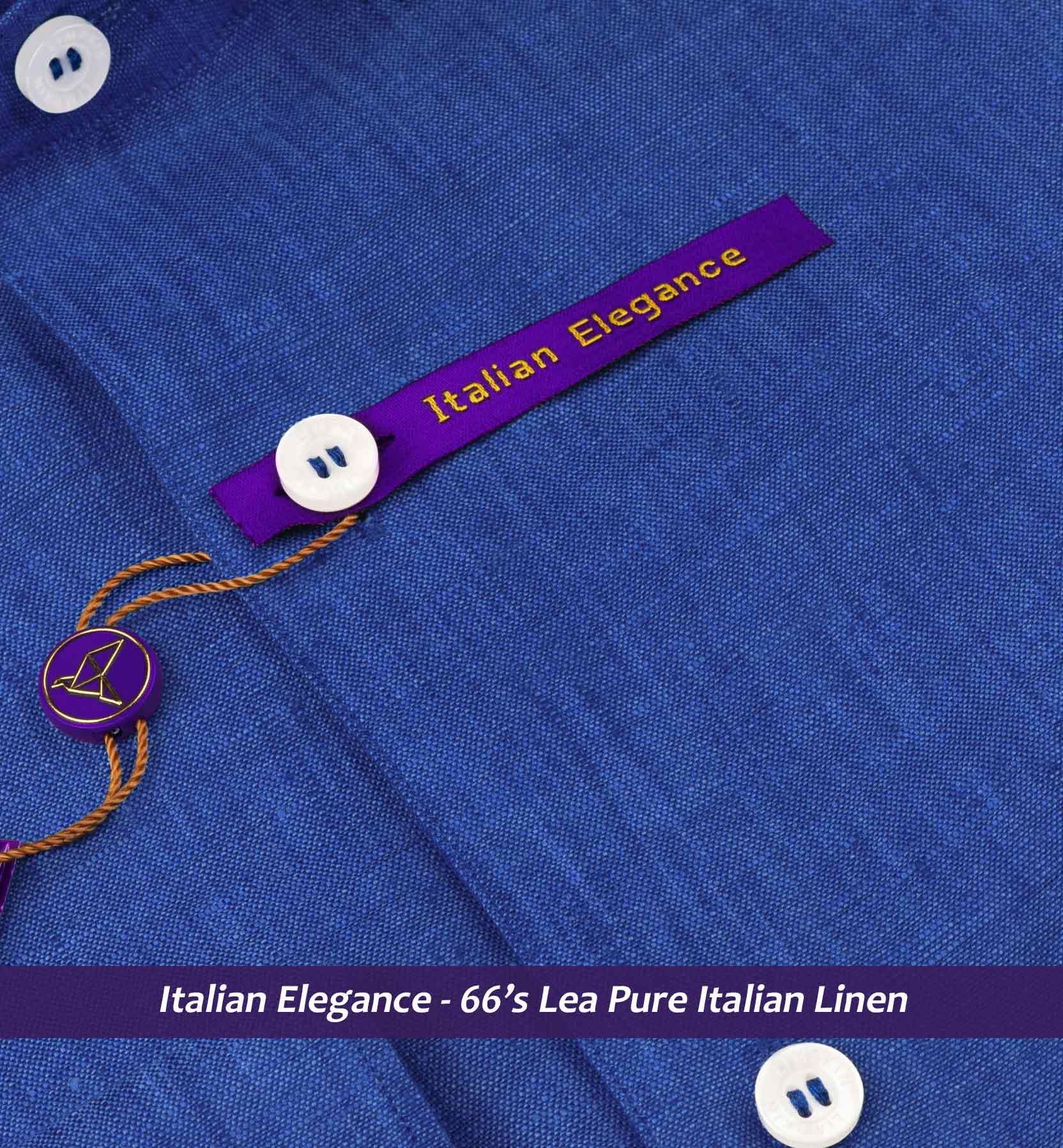Faliraki- Admiral Blue Solid Linen- 66's Lea Pure Italian Linen
