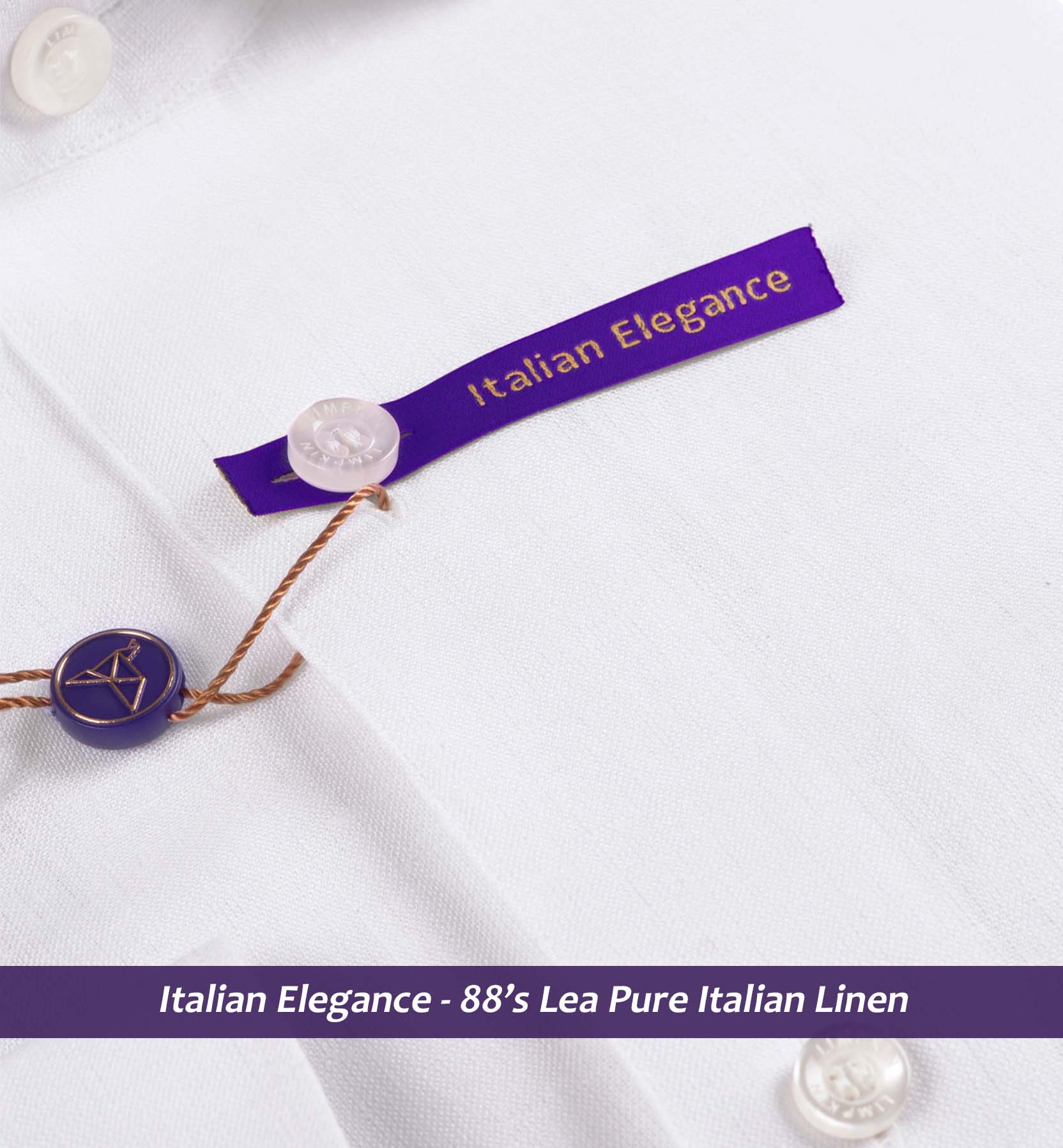 Vatican- Pristine Pure Solid White Linen- 88's Lea Pure Italian Linen