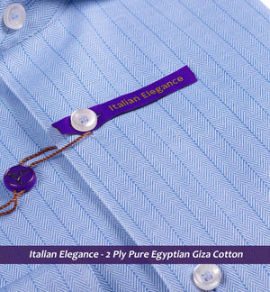 Petersburg- Sky Blue MÃƒÂ©lange Herringbone Stripe
