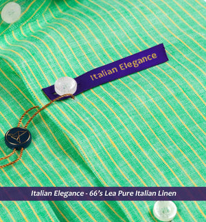 Scotia- Sea Foam Green & Yellow Stripe
