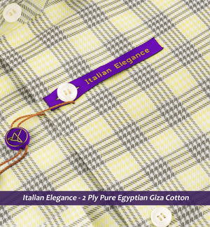 Charlotte- Daffodil Yellow & Pewter Grey Check