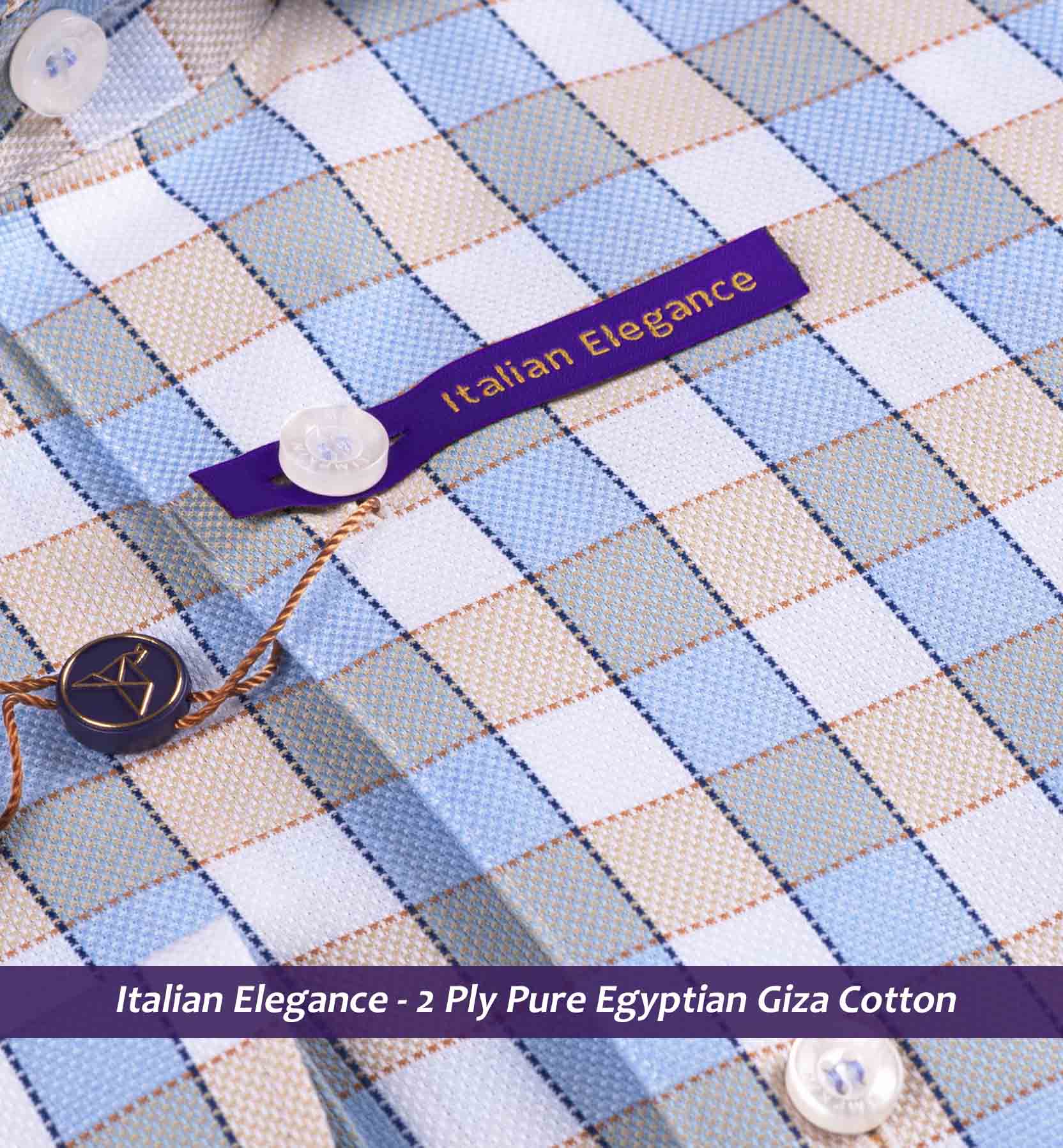 Lucerne- Oxford Blue & Beige Check