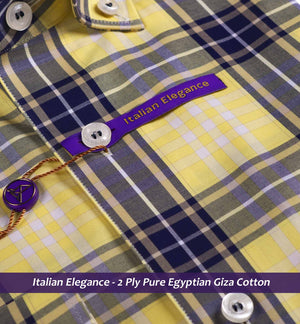 Lisbon- Daffodil Yellow & Navy Magical Check