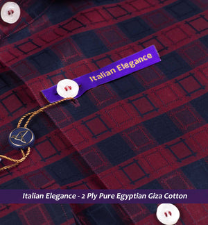 Louisville- Burgundy & Navy Check
