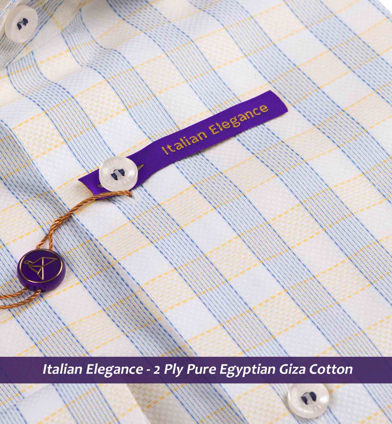 Cinisello- Cerulean Blue & Yellow Check
