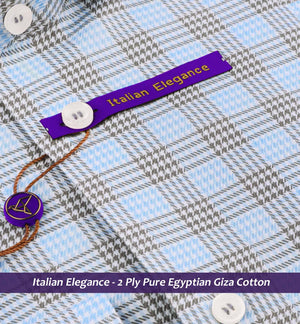 Cleveland- Azure Blue & Pewter Grey Check