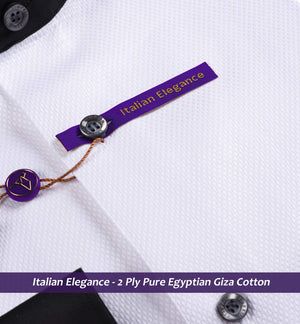 Harlem- White Structure with Black Collar- 2 Ply Pure Egyptian Giza Cotton