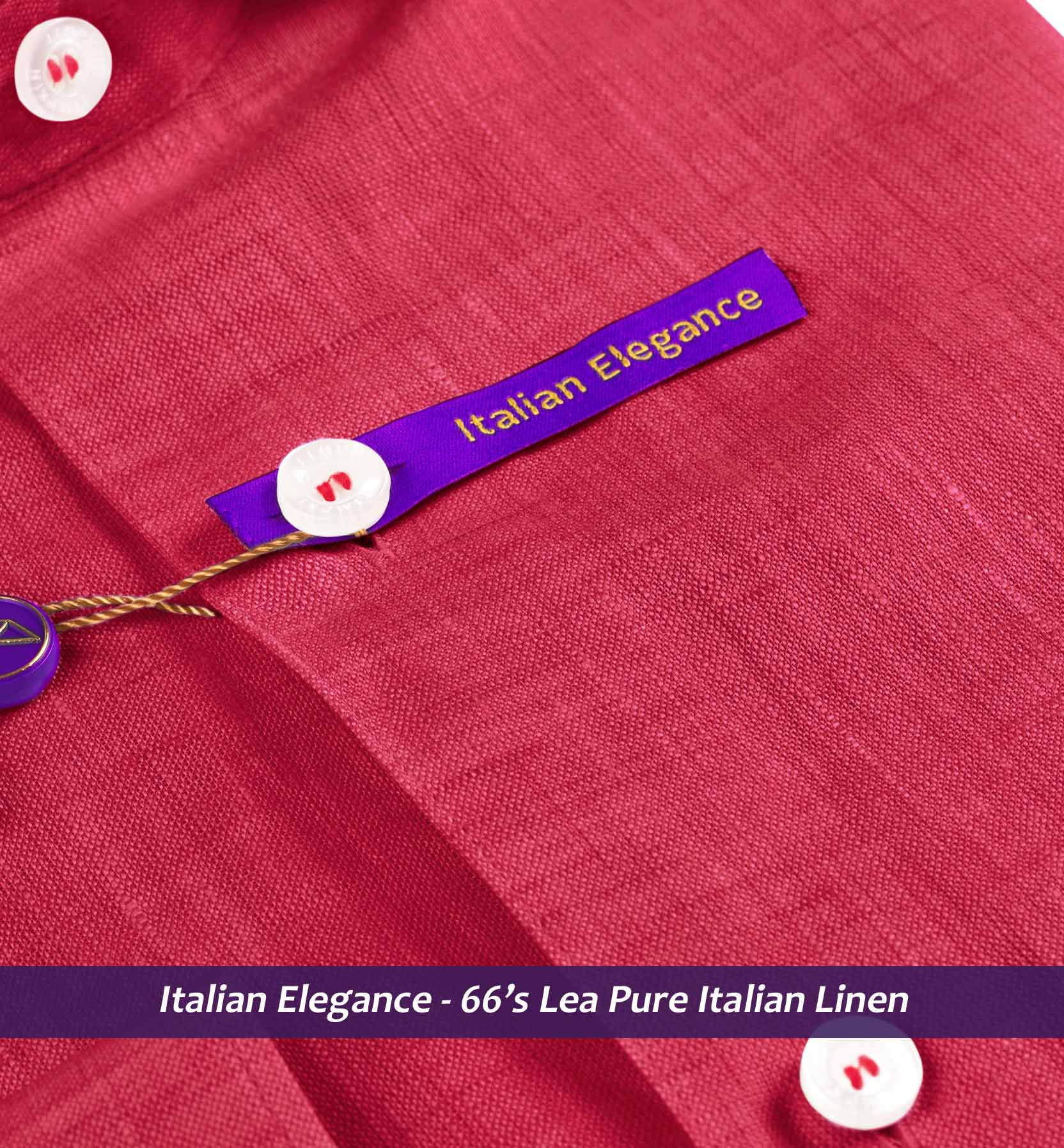 Turin- Crimson Red Solid Linen- 66's Lea Pure Italian Linen