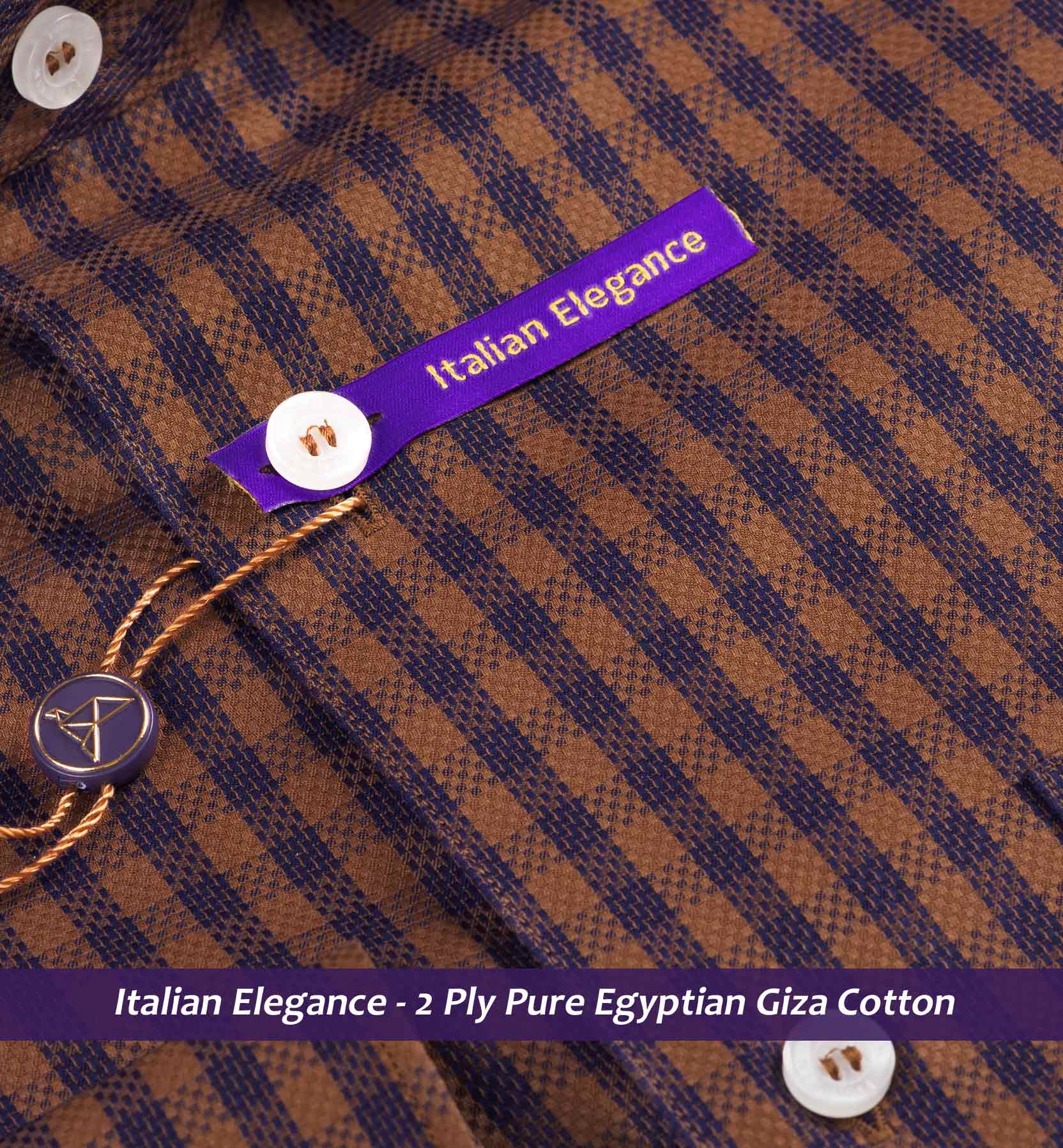 Beaumont- Caramel Brown & Navy Magical Check