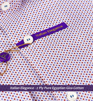 Kensington- Burgundy & Blue Polka Structure