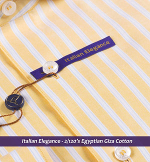 Sondrio- Canary Yellow & White Stripe