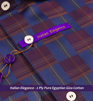 Vicenza- Prussian Blue & Maroon Check