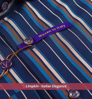 Omaha- Navy & Beige Stripe