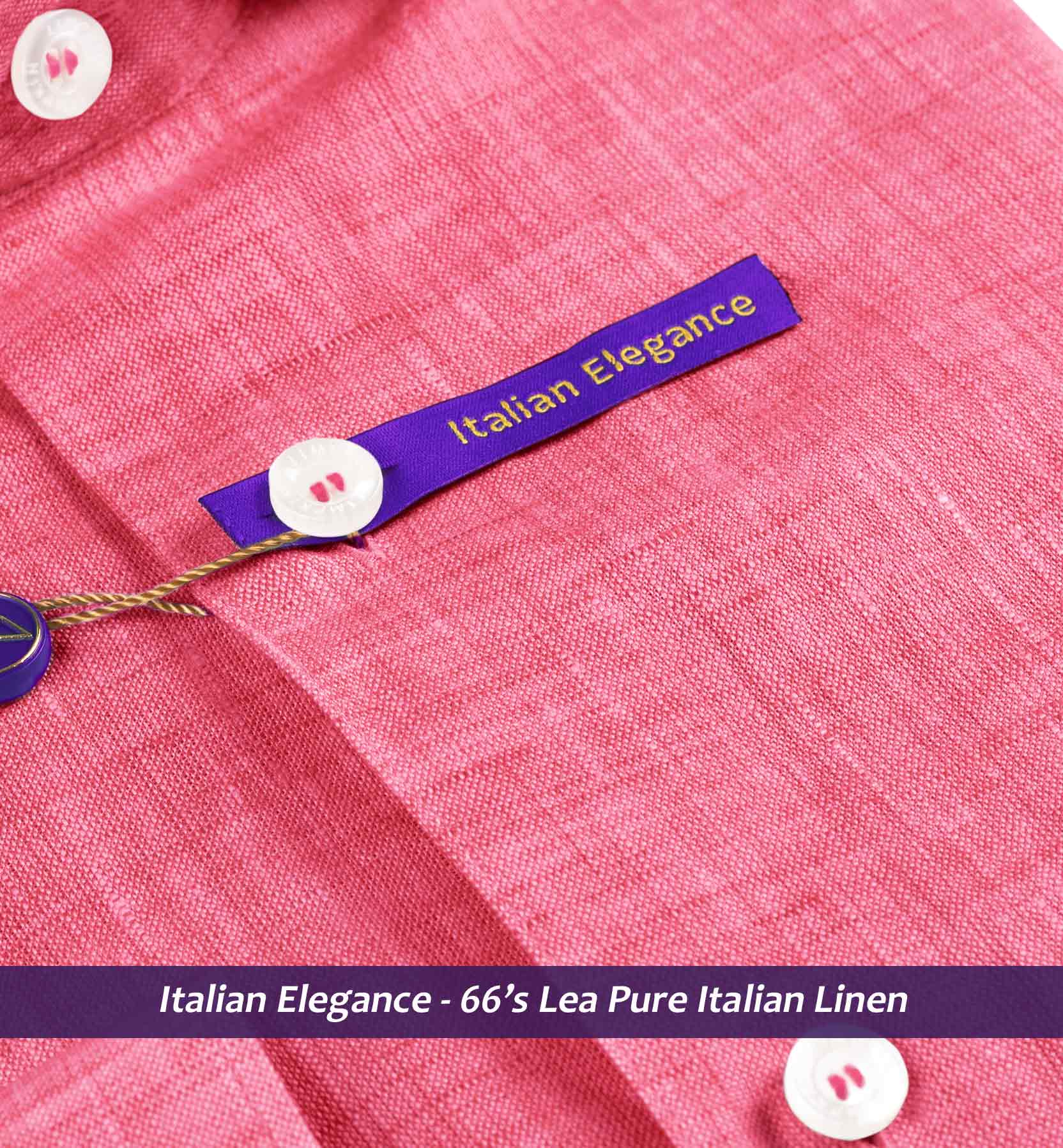 Rome- Rouge Pink Solid Linen- 66's Lea Pure Italian Linen