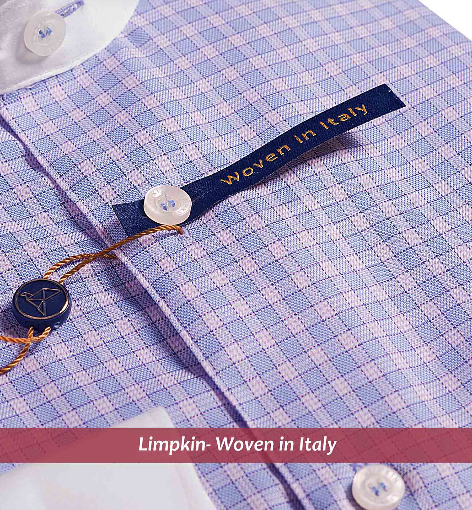 Madison- Blue & White Check- White Collar