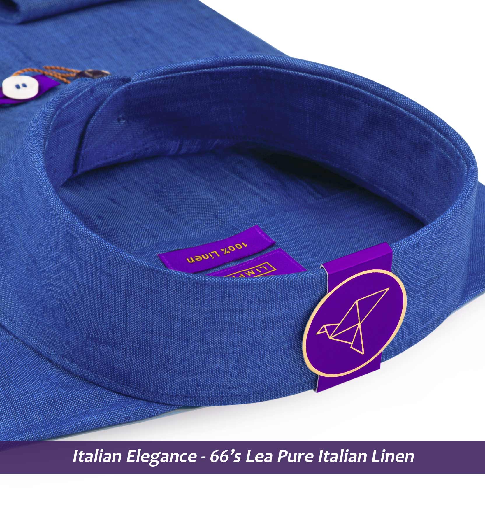 Faliraki- Admiral Blue Solid Linen- 66's Lea Pure Italian Linen