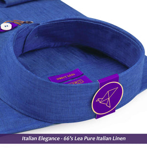 Faliraki- Admiral Blue Solid Linen- 66's Lea Pure Italian Linen
