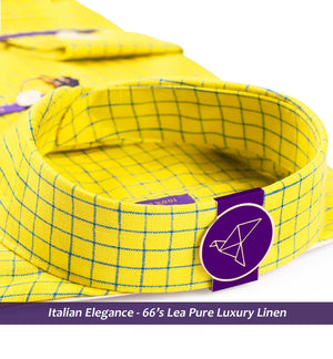 Helsinki- Lemon Yellow & Cerulean Blue Check