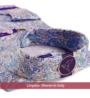 REIMS- NAVY & TURQUOISE MAGICAL PAISLEY PRINT