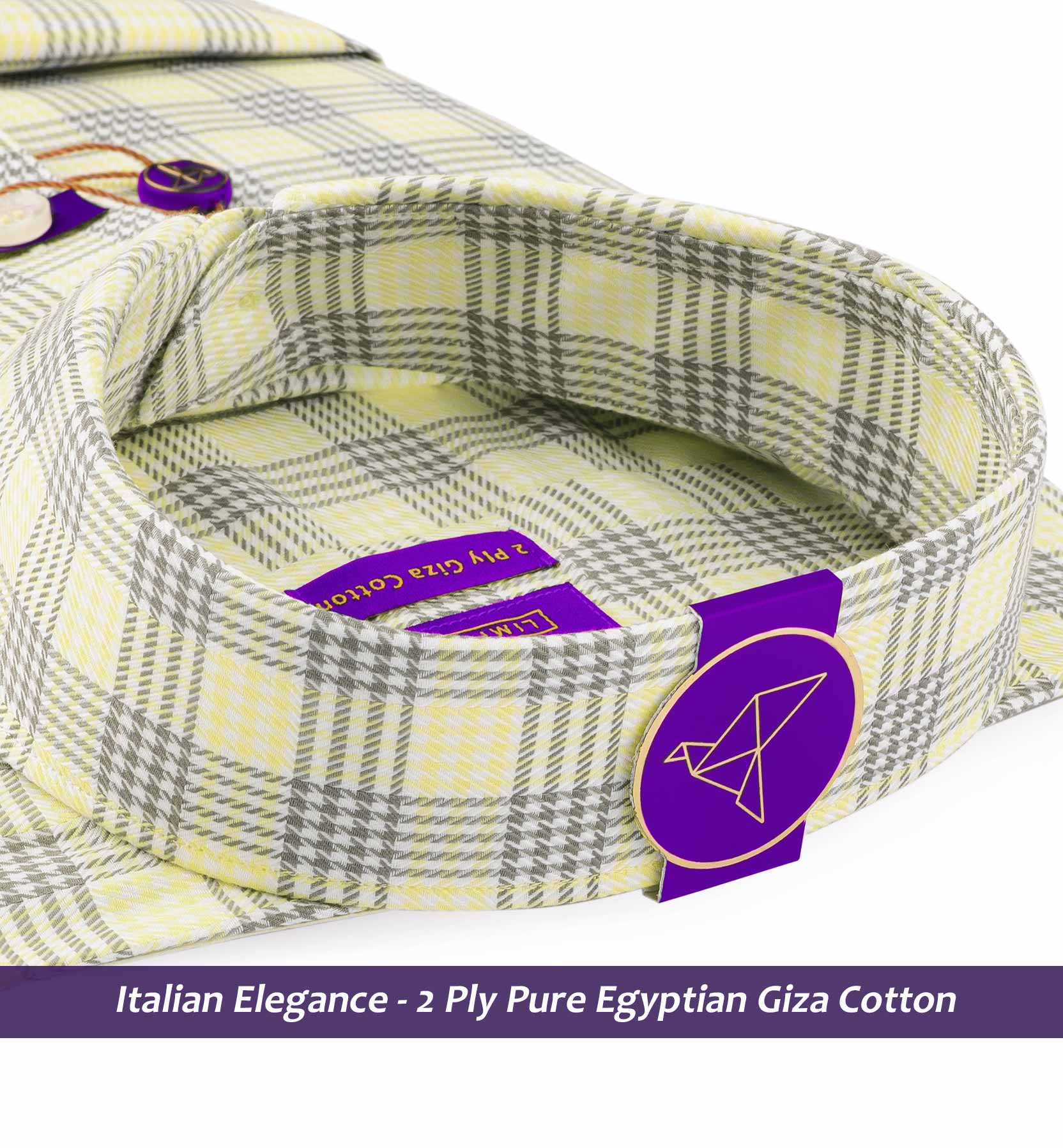 Charlotte- Daffodil Yellow & Pewter Grey Check