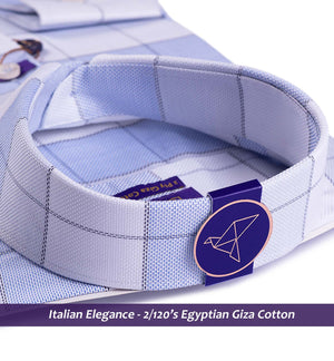 Pamplona- Azure Blue & White Check