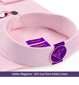 Florence- Lemonade Pink Solid Linen- 66's Lea Pure Italian Linen