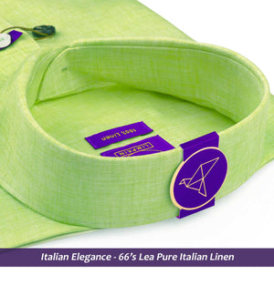 Cardiff- Lime Green Solid Linen- 66's Lea Pure Italian Linen