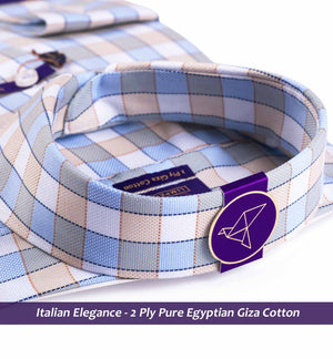 Lucerne- Oxford Blue & Beige Check
