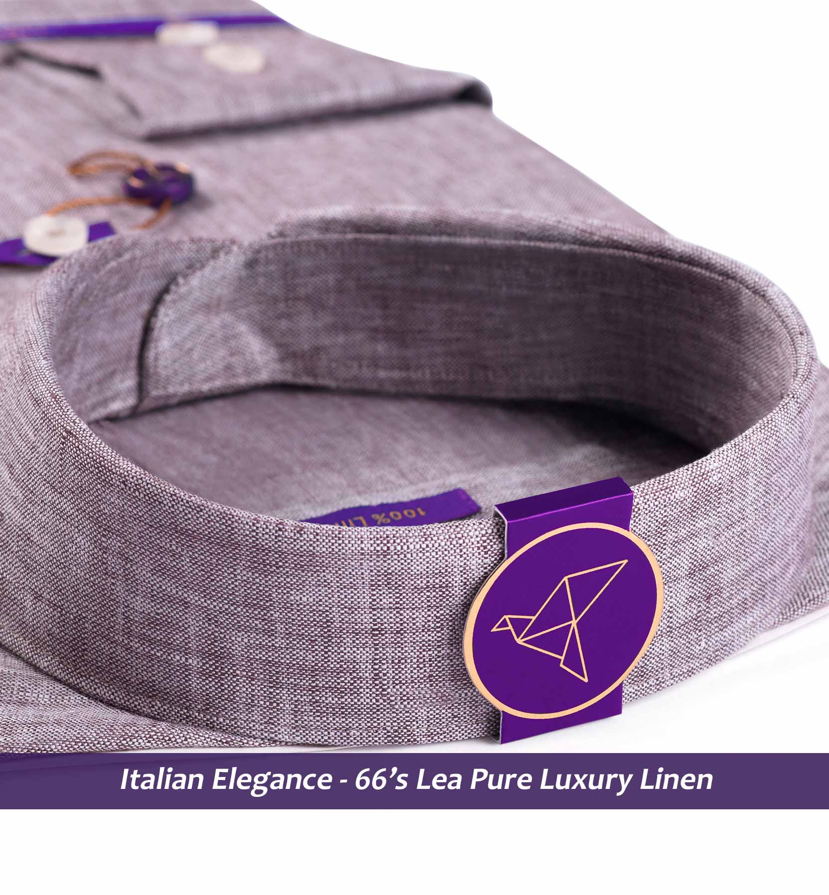 Dublin- Mushroom Grey Solid Linen- 66's Lea Pure Luxury Linen