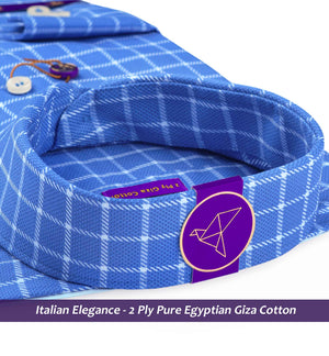 Alicante- Persian Blue & White Check