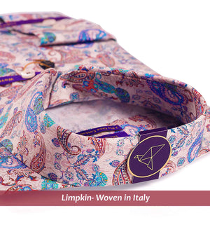 Palermo- Burgundy & Teal Paisley Print