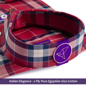Houston- Rosewood Burgundy & Navy Check