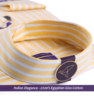 Sondrio- Canary Yellow & White Stripe