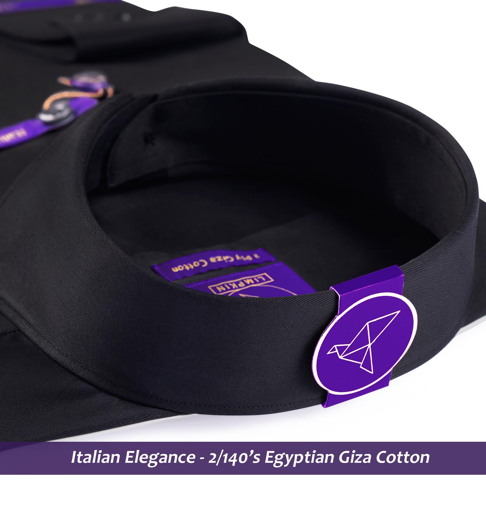 Ascona- Best Formal Black- 2/140 Egyptian Giza Cotton