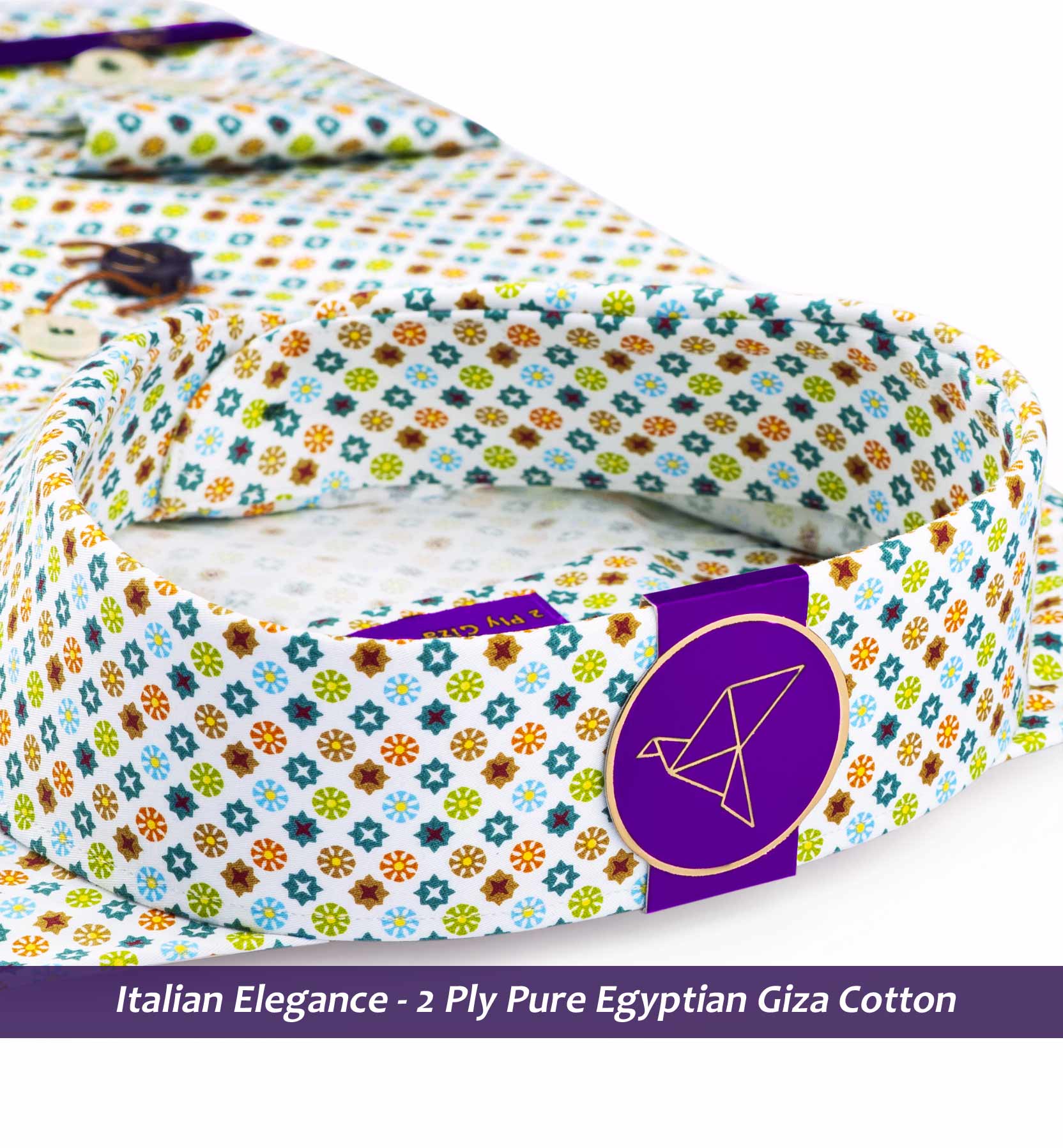 Estonia- Teal Green & Orange Print