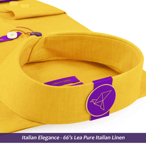 Almada- Medallion Yellow Solid Linen