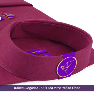 Rochelle- Magenta Solid Linen- 66's Lea Pure Italian Linen