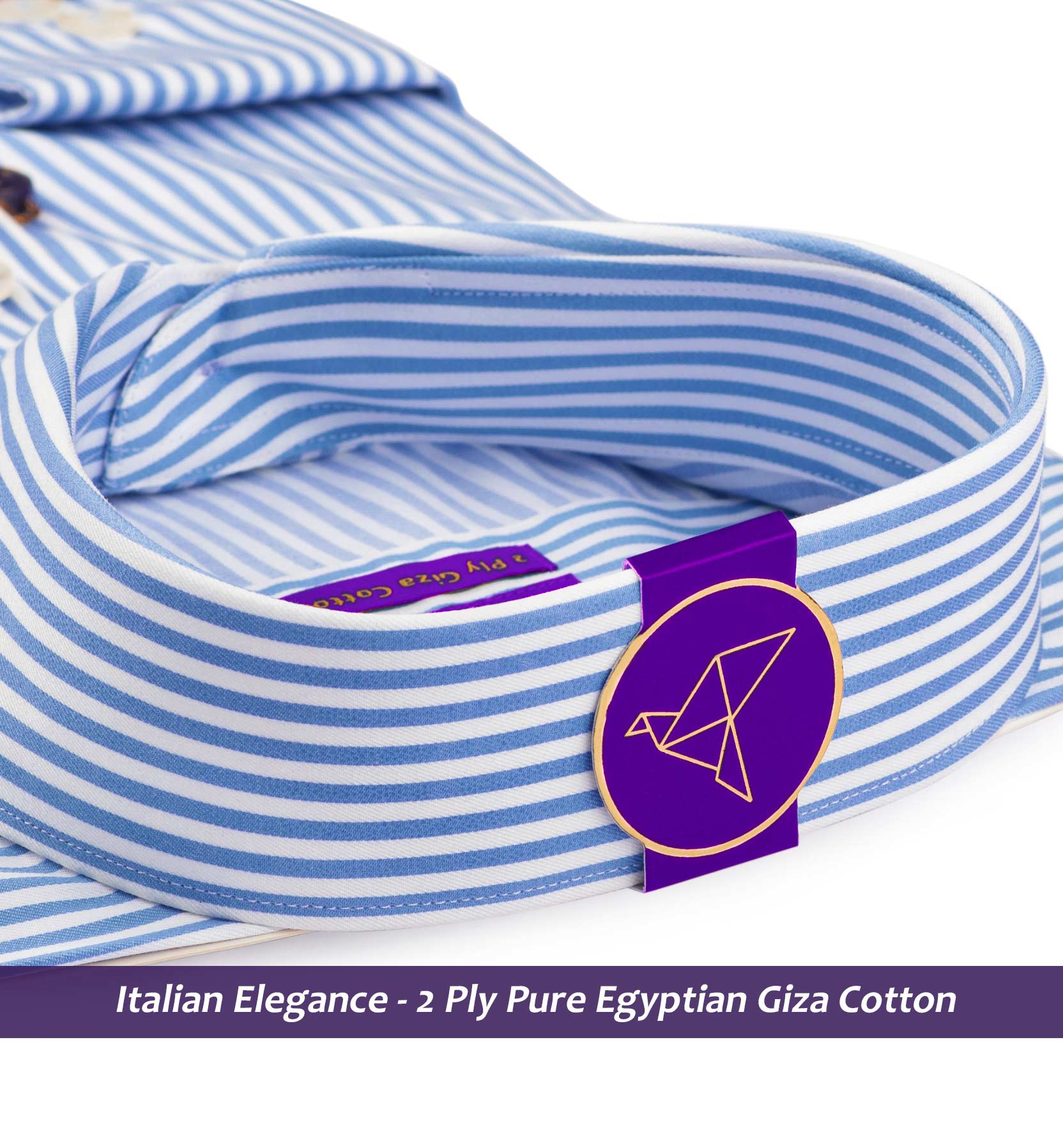 Stockholm- Azure Blue & White Stripe
