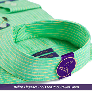 Scotia- Sea Foam Green & Yellow Stripe