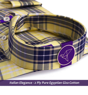 Lisbon- Daffodil Yellow & Navy Magical Check